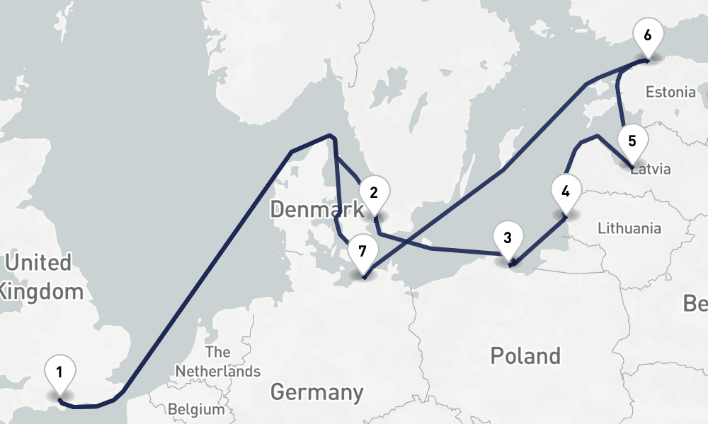 14 days, round-trip Enchanting Landmarks of the Baltic 15日間