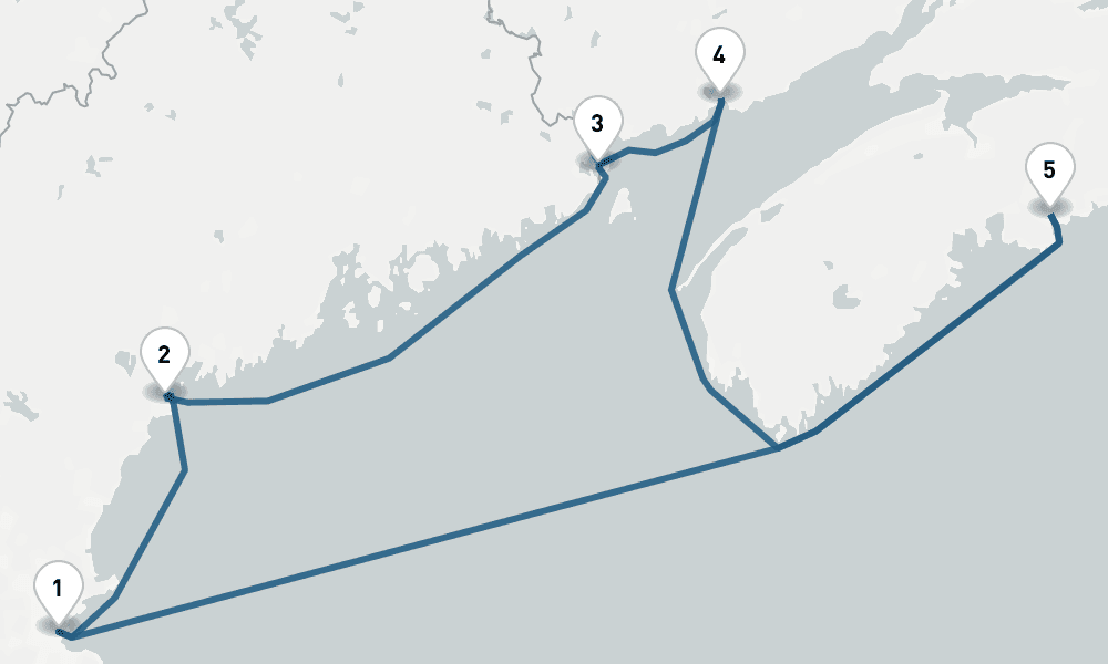 7 days, round-trip Canada New England Round-Trip Boston Eastport Halifax 8日間