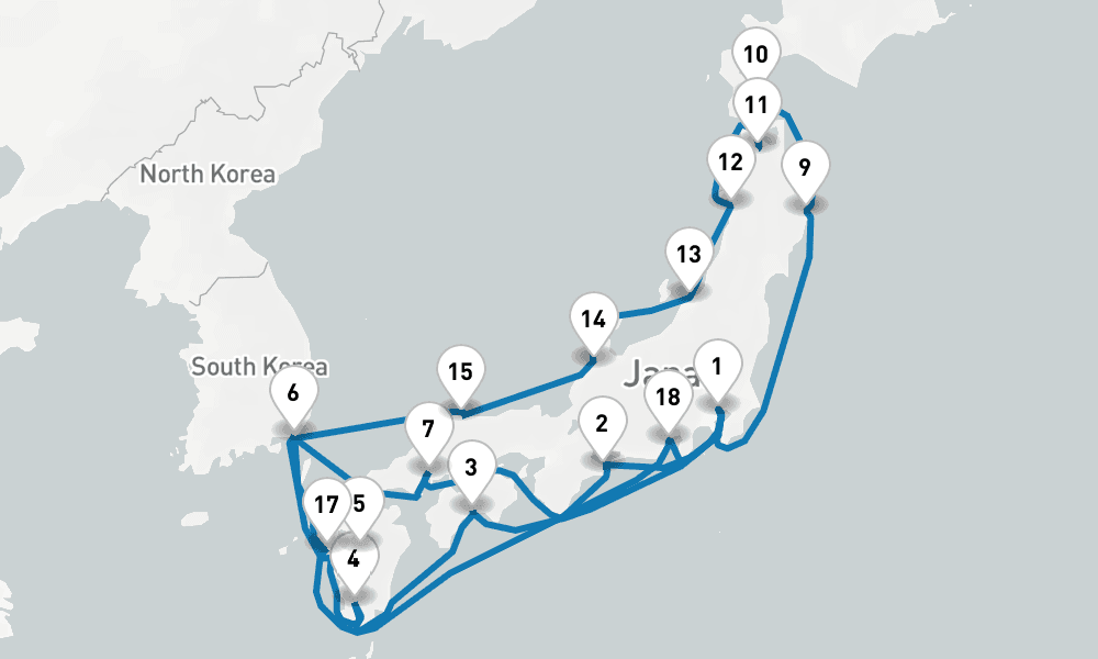 23 days, round-trip Grand Circle Japan Cherry Blossoms 24日間