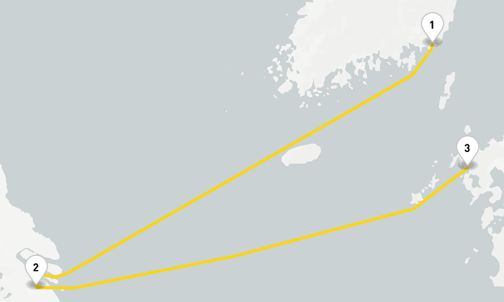4 days, one-way from Busan to Sasebo 5日間