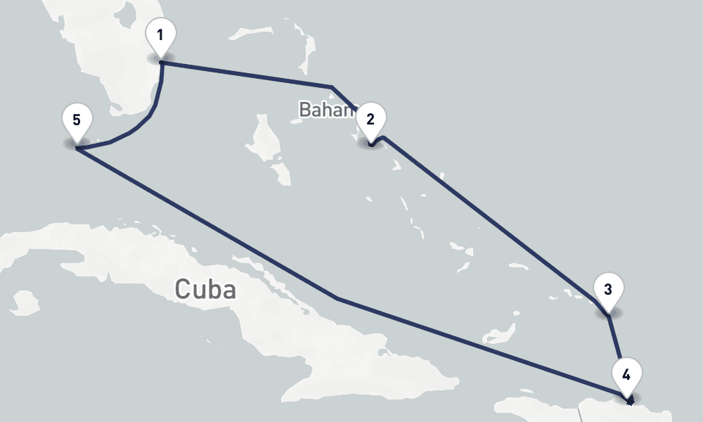 7 days, round-trip Eastern Caribbean Amber Cove Bahamas 8日間