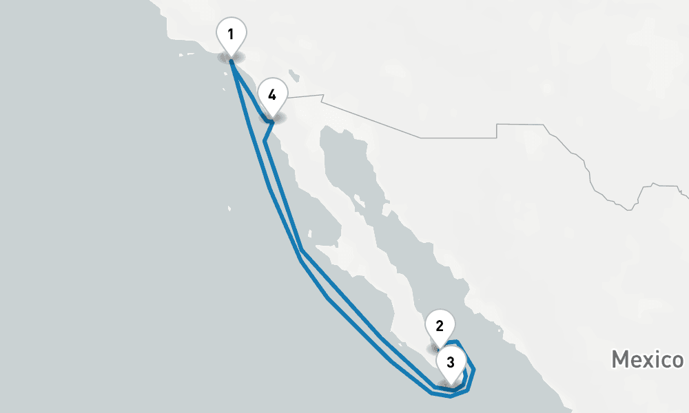 7 days, round-trip Mexican Riviera 8日間