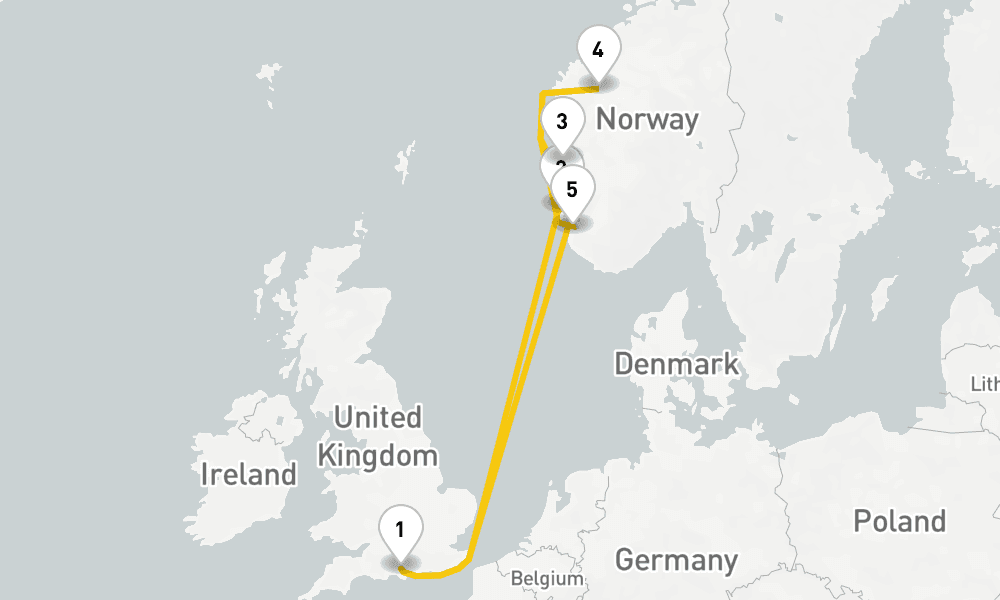 7 days, round-trip Norwegian Fjords Cruise 8日間