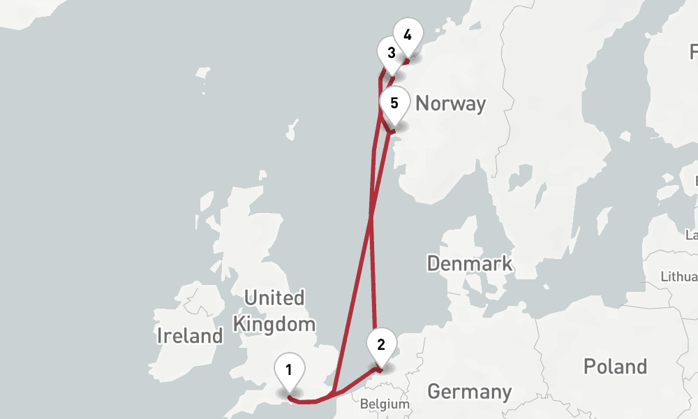 7 days, round-trip Norwegian Fjords Cruise From Southampton 8日間