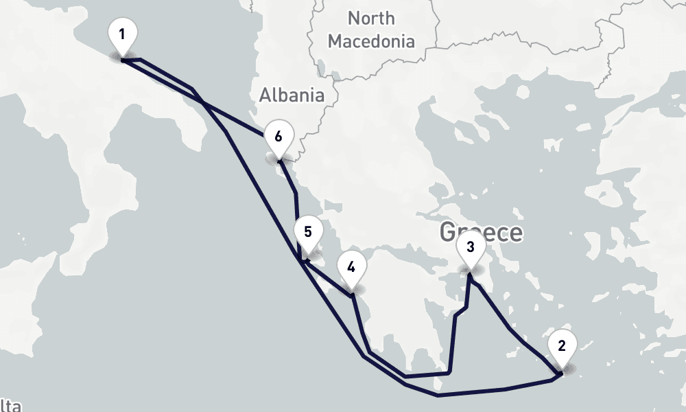 7 days, round-trip Mediterranean 8日間