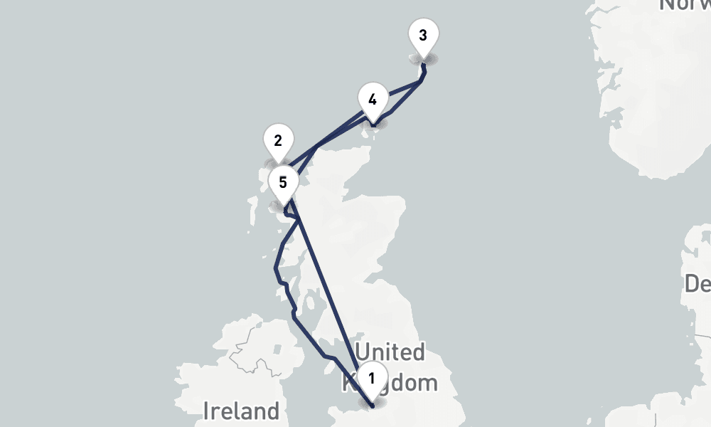 8 days, round-trip Landscapes Legends of the Scottish Isles 9日間