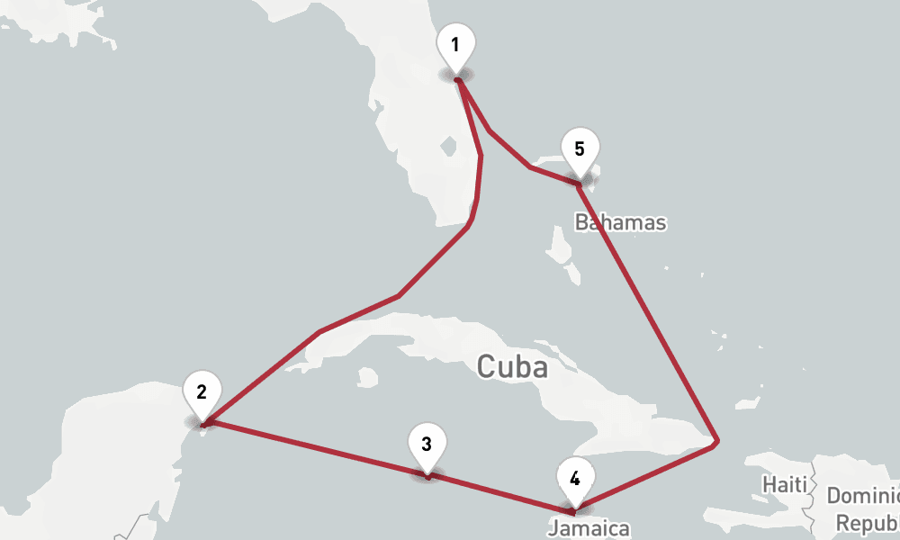 7 days, round-trip Western Caribbean Cruise From Port Canaveral 8日間