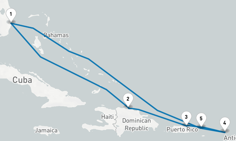 8 days, round-trip Eastern Caribbean with St. Thomas 9日間