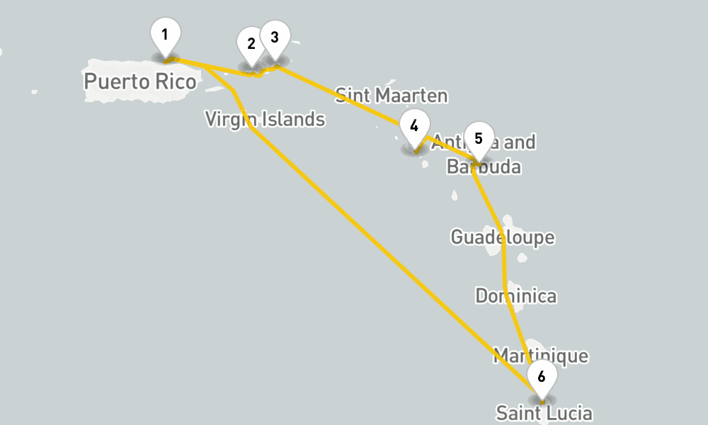 7 days, round-trip Southern Caribbean Cruise 8日間