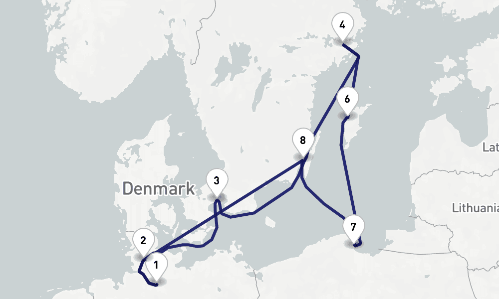 10 days, round-trip Baltic Sea 11日間