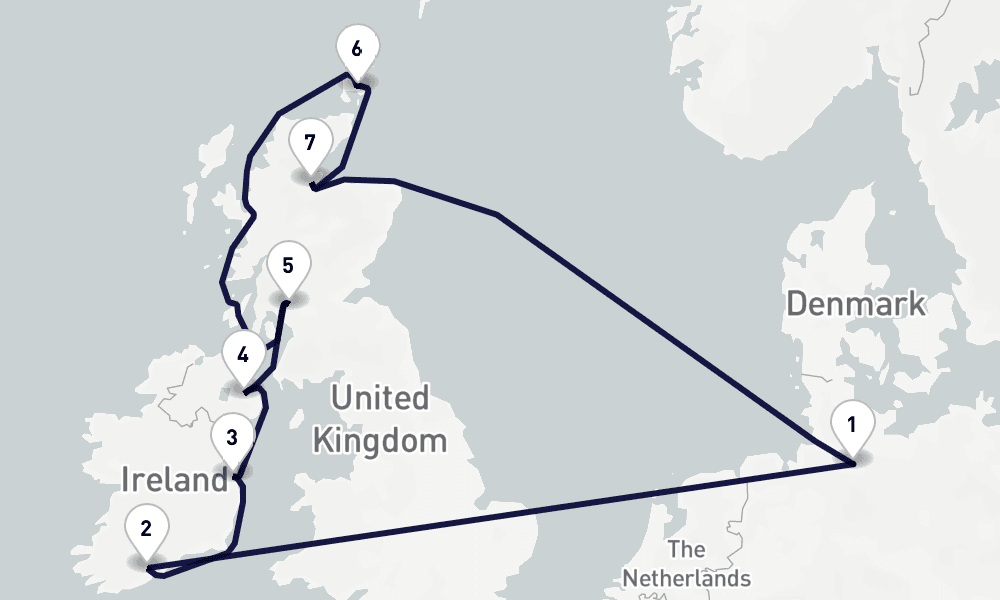 10 days, round-trip Northern Europe 11日間
