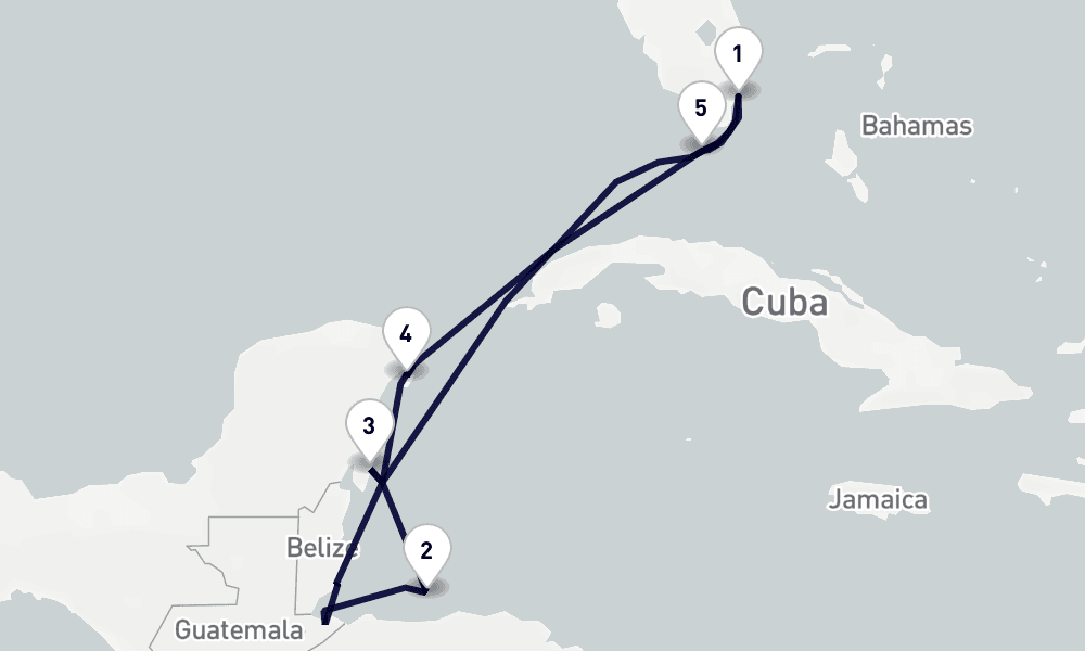 7 days, round-trip Western Caribbean Bahamas 8日間