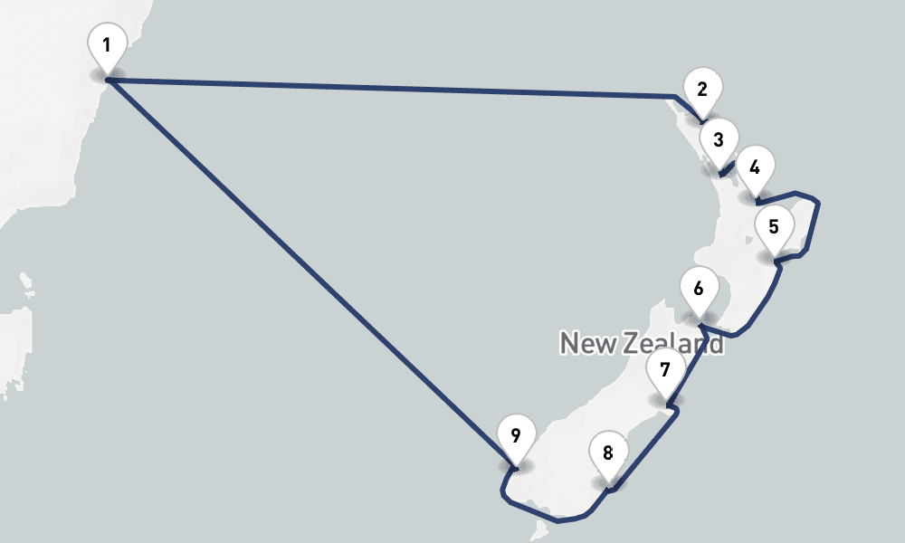 13 days, round-trip New Zealand 14日間