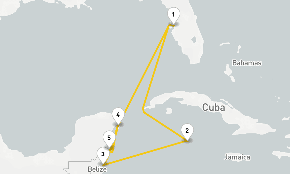 8 days, round-trip Western Caribbean Cruise 9日間
