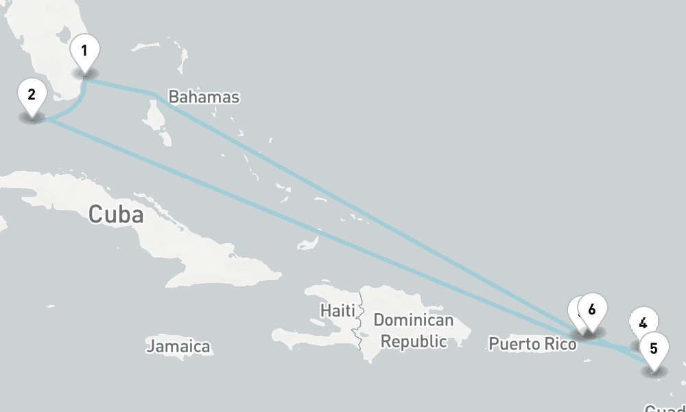 10 nights / 11 days, Miami (Florida) Round trip