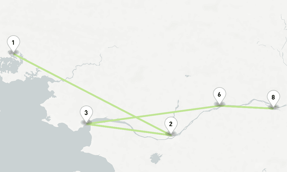 5 nights / 6 days, one-way from Vannes to Nantes