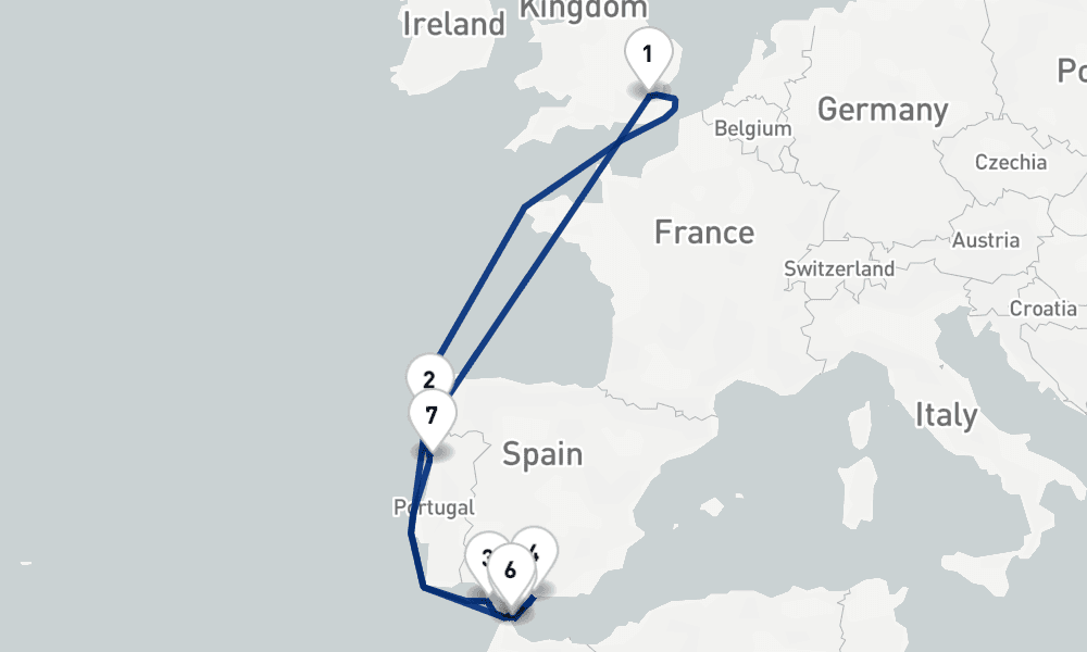 13 nights / 14 days, Tilbury (London, England) Round trip