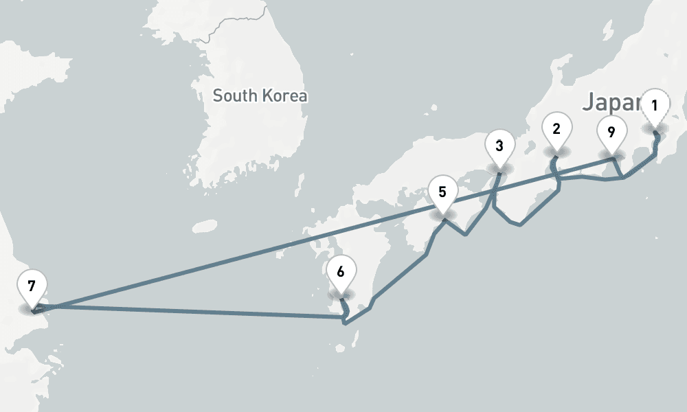 12 nights / 13 days, Tokyo Round trip
