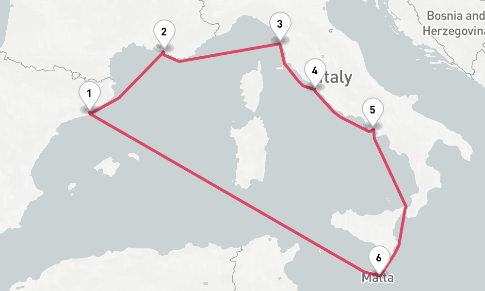 8 nights / 9 days, Barcelona Round trip