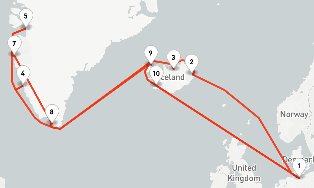 21 nights / 22 days, Hamburg Round trip