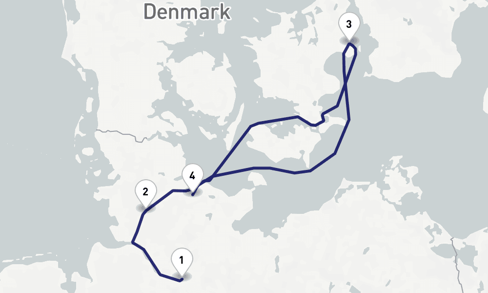 3 nights / 4 days, one-way from Hamburg to Kiel