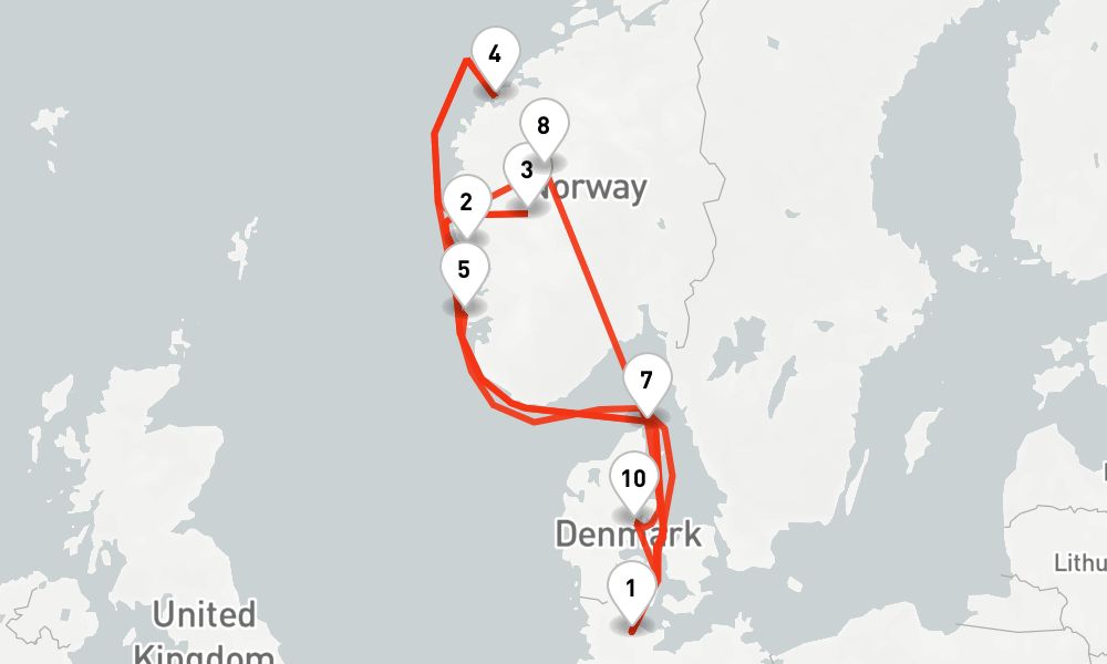 14 nights / 15 days, Kiel Round trip