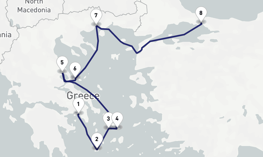 10 nights / 11 days, one-way from Piraeus (Athens, Greece) to Istanbul