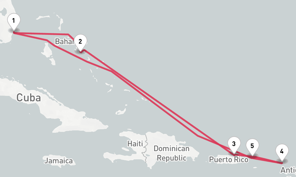 8 nights / 9 days, Miami (Florida) Round trip