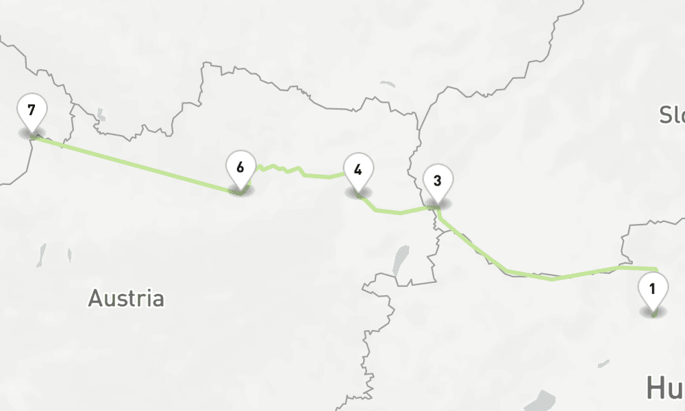 5 nights / 6 days, one-way from Budapest to Passau