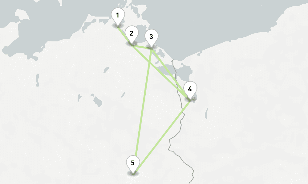 6 nights / 7 days, one-way from Stralsund to Berlin