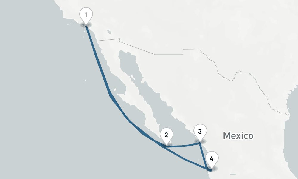 7 nights / 8 days, Los Angeles (San Pedro / Long Beach) Round trip