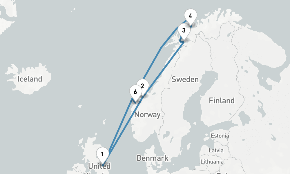 10 nights / 11 days, Newcastle (England) Round trip