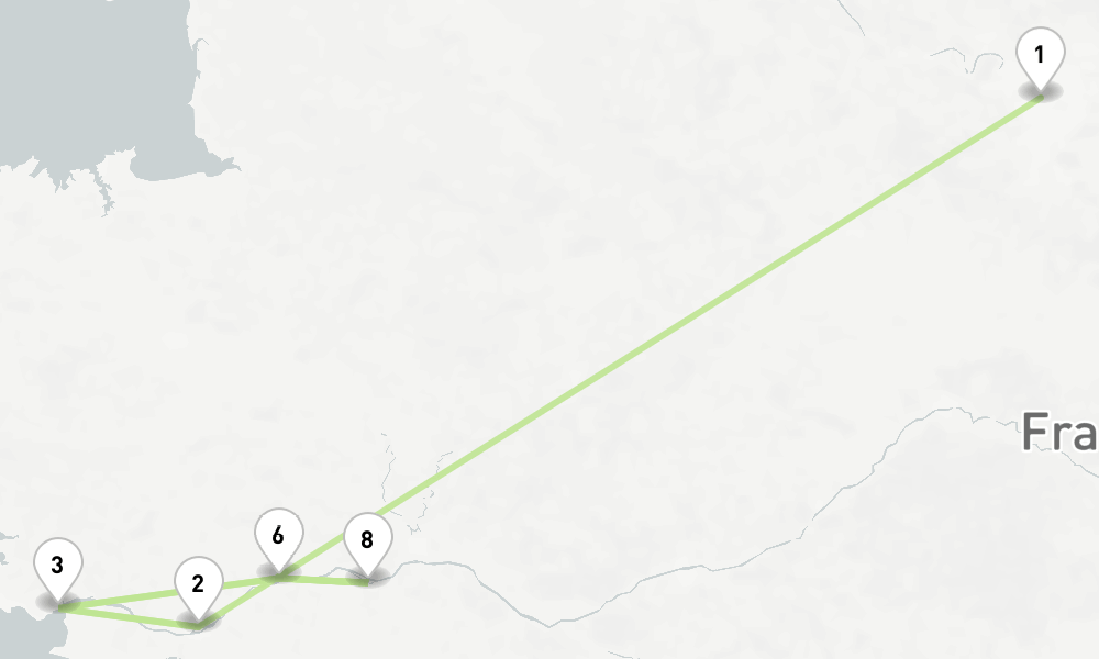 5 nights / 6 days, one-way from Paris to Nantes