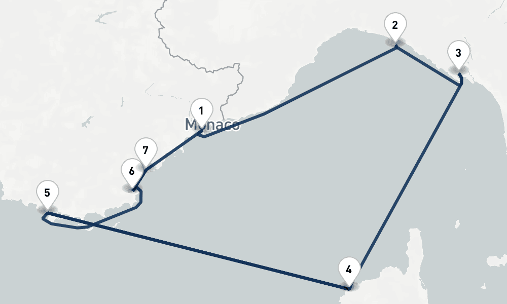 7 nights / 8 days, Villefranche-sur-Mer (Nice, France Riviera) Round trip