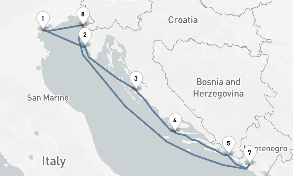 9 nights / 10 days, Venice Round trip