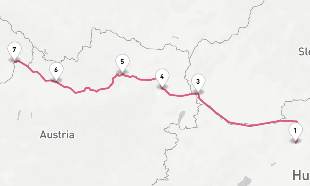 7 nights / 8 days, one-way from Budapest to Passau