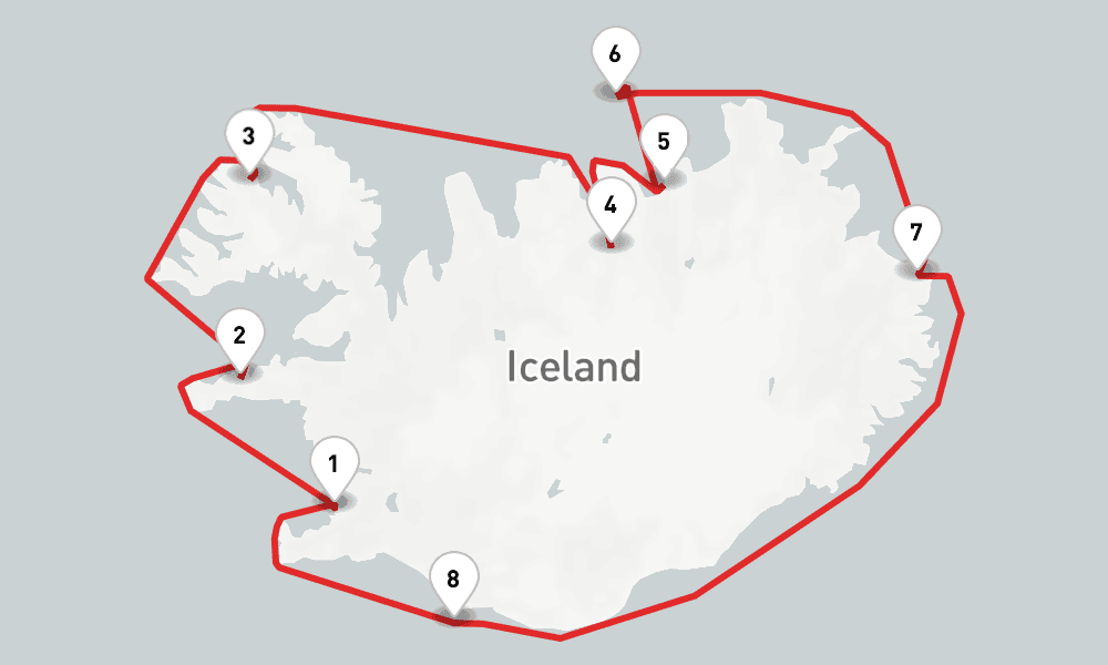 7 nights / 8 days, Reykjavik Round trip