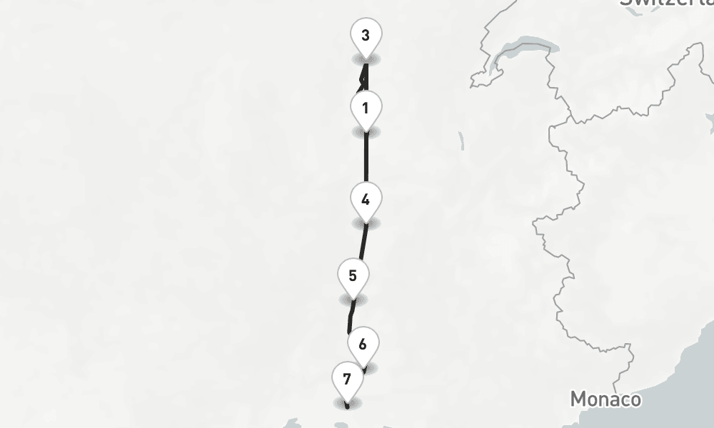 7 nights / 8 days, one-way from Lyon to Arles