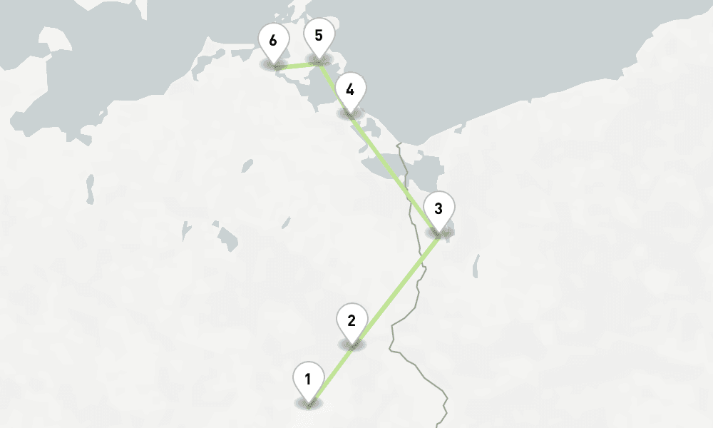 6 nights / 7 days, one-way from Berlin to Stralsund