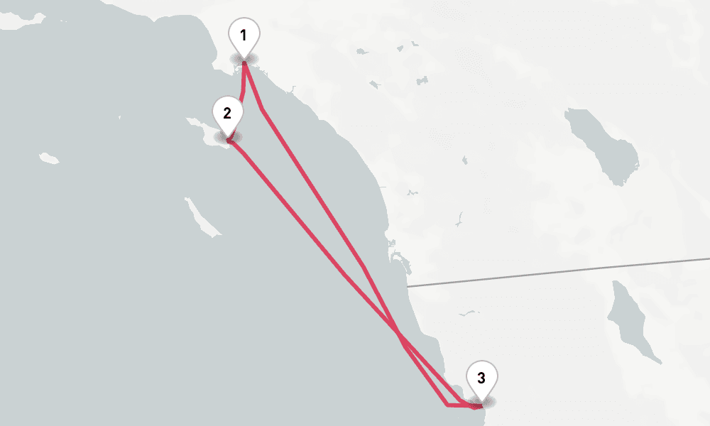 4 nights / 5 days, Los Angeles (San Pedro / Long Beach) Round trip