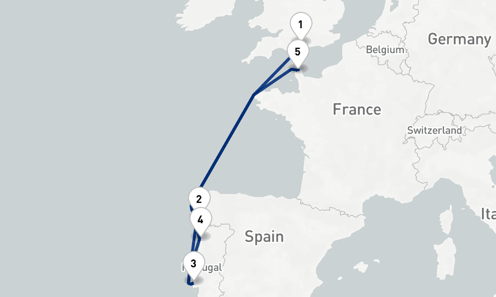 7 nights / 8 days, Southampton (England) Round trip