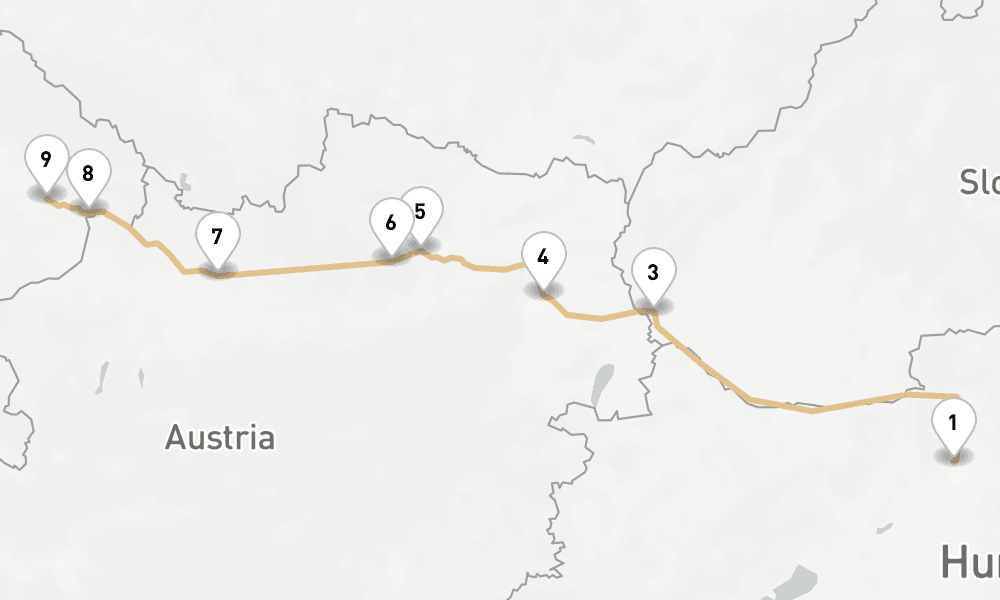6 nights / 7 days, one-way from Budapest to Vilshofen an der Donau
