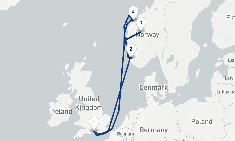 7 nights / 8 days, Southampton (England) Round trip