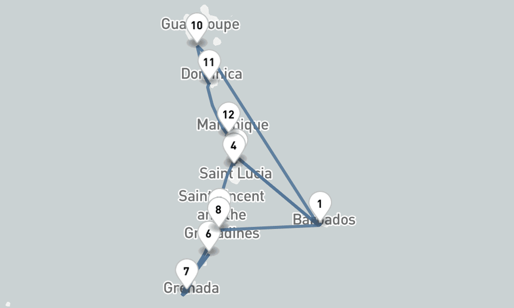 14 nights / 15 days, Bridgetown (Barbados) Round trip