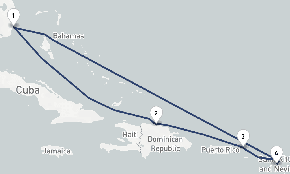 8 days 7 night Miami round trip caribbean 