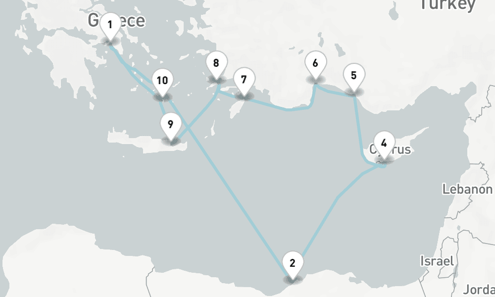 11 nights / 12 days, Piraeus (Athens, Greece) Round trip