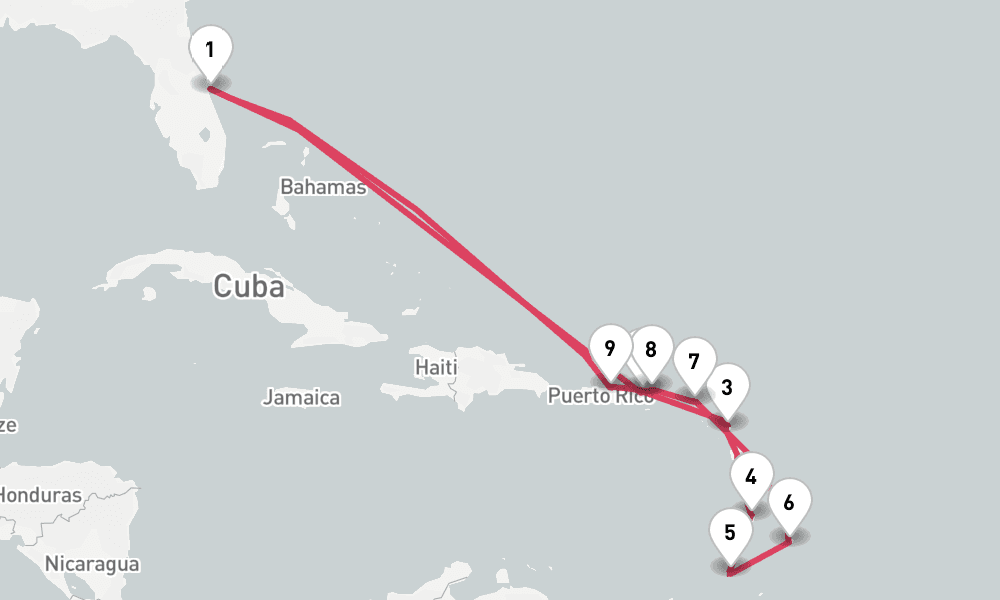 14 nights / 15 days, Port Canaveral (Orlando, Florida) Round trip