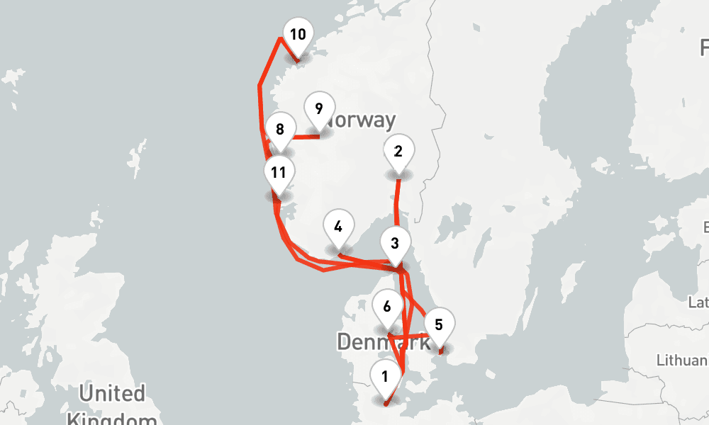 14 nights / 15 days, Kiel Round trip