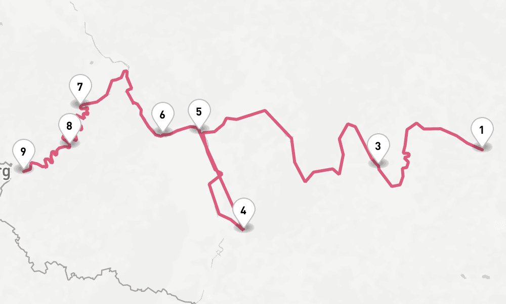 7 nights / 8 days, one-way from Bamberg to Trier