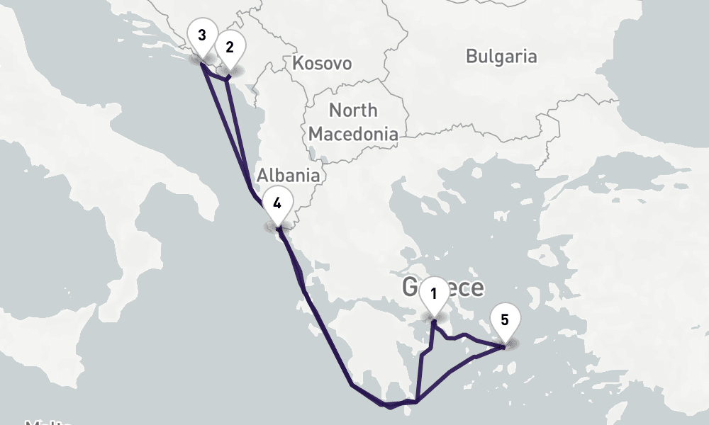 7 nights / 8 days, Piraeus (Athens, Greece) Round trip